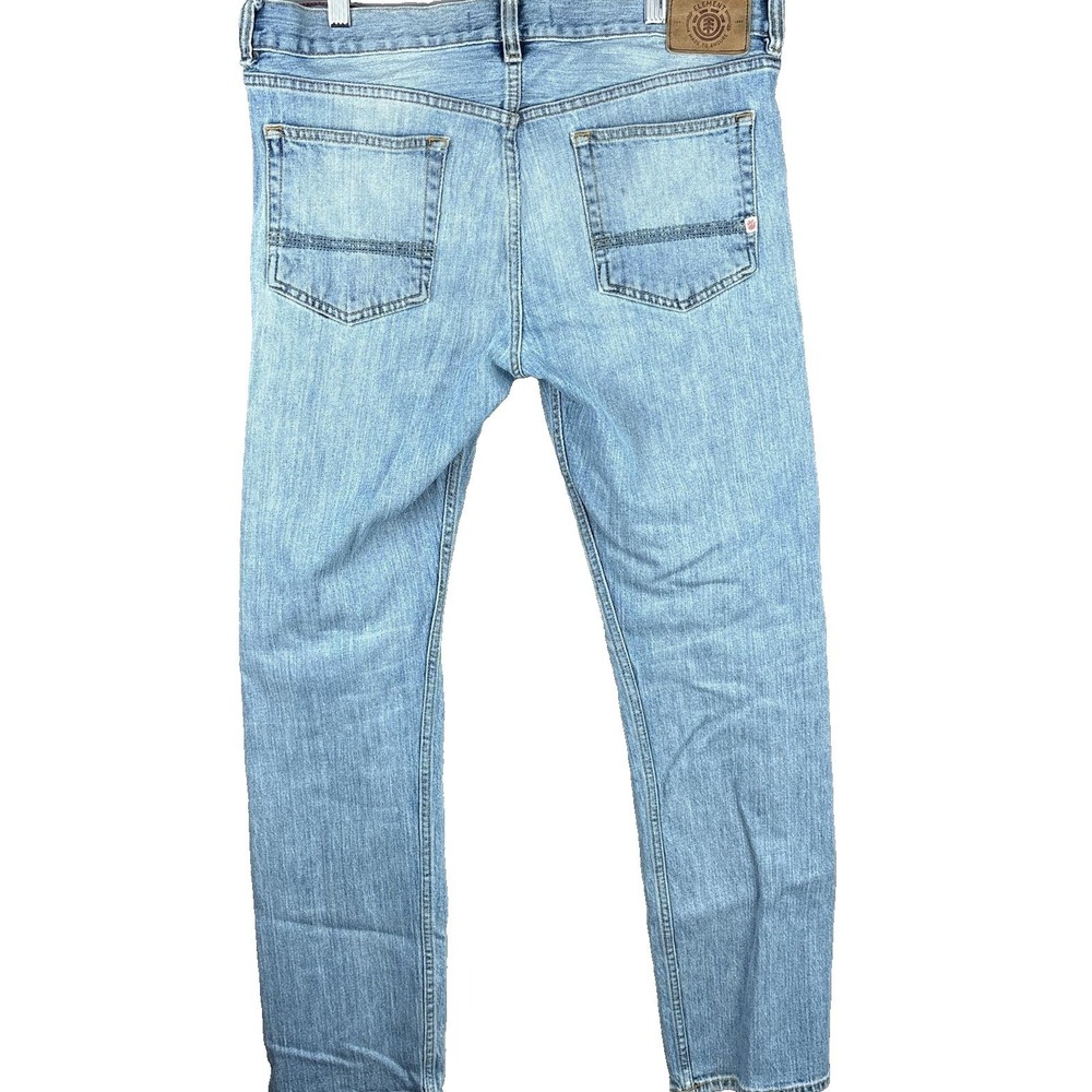 Element Desoto Jeans Mens 32x32 Light Wash Slim Straight Y2K Distressed Denim